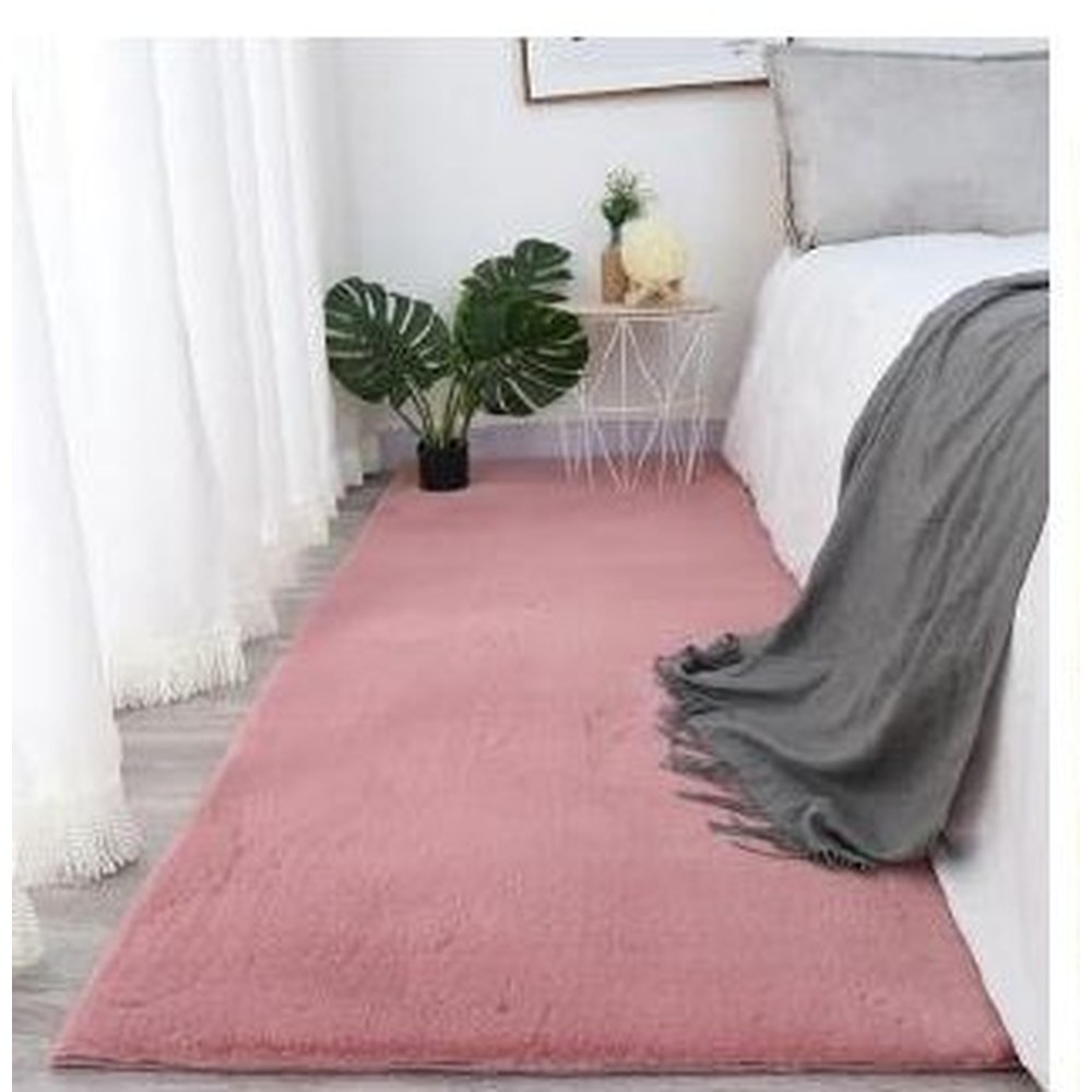 Tapis fausse fourrure de lapin — Taupe