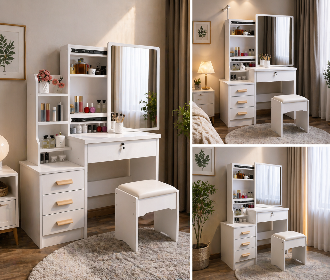 Coiffeuse moderne avec miroir et rangement