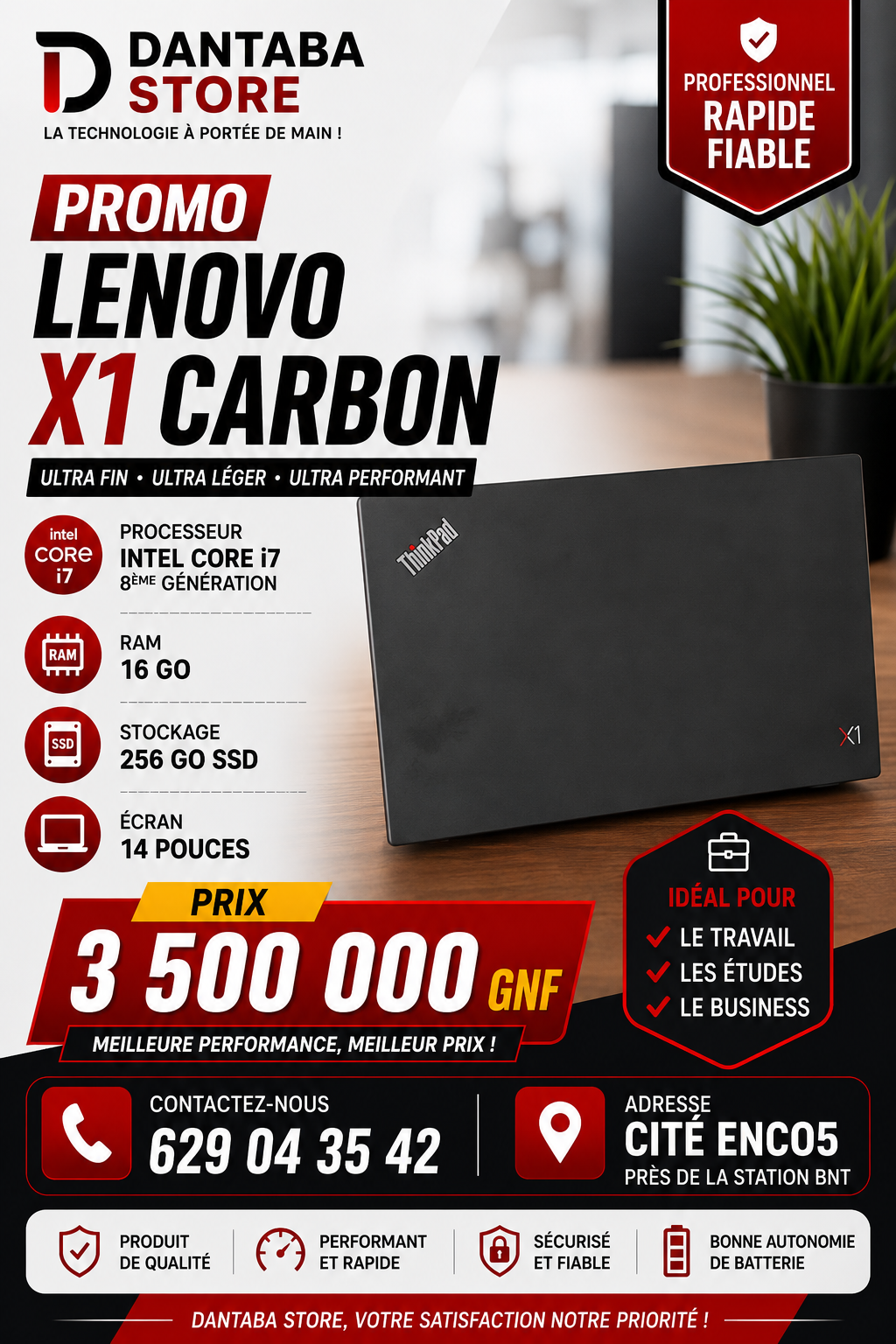 Lenovo X1 carbon i7 