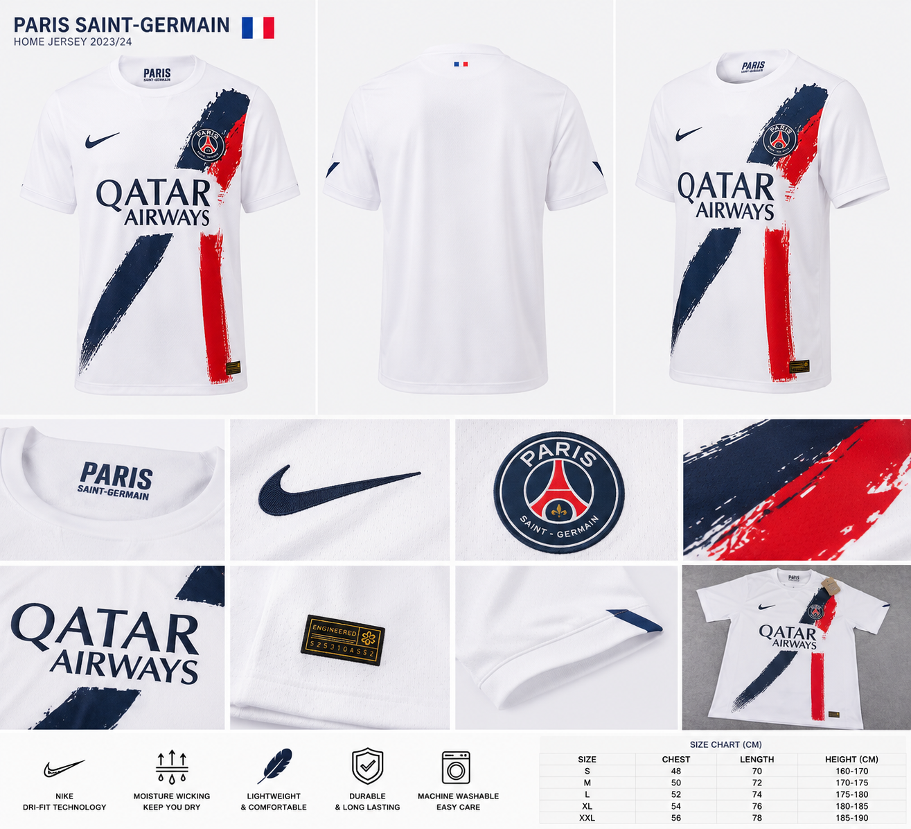 Maillot du club français Paris Saint-Germain F.C