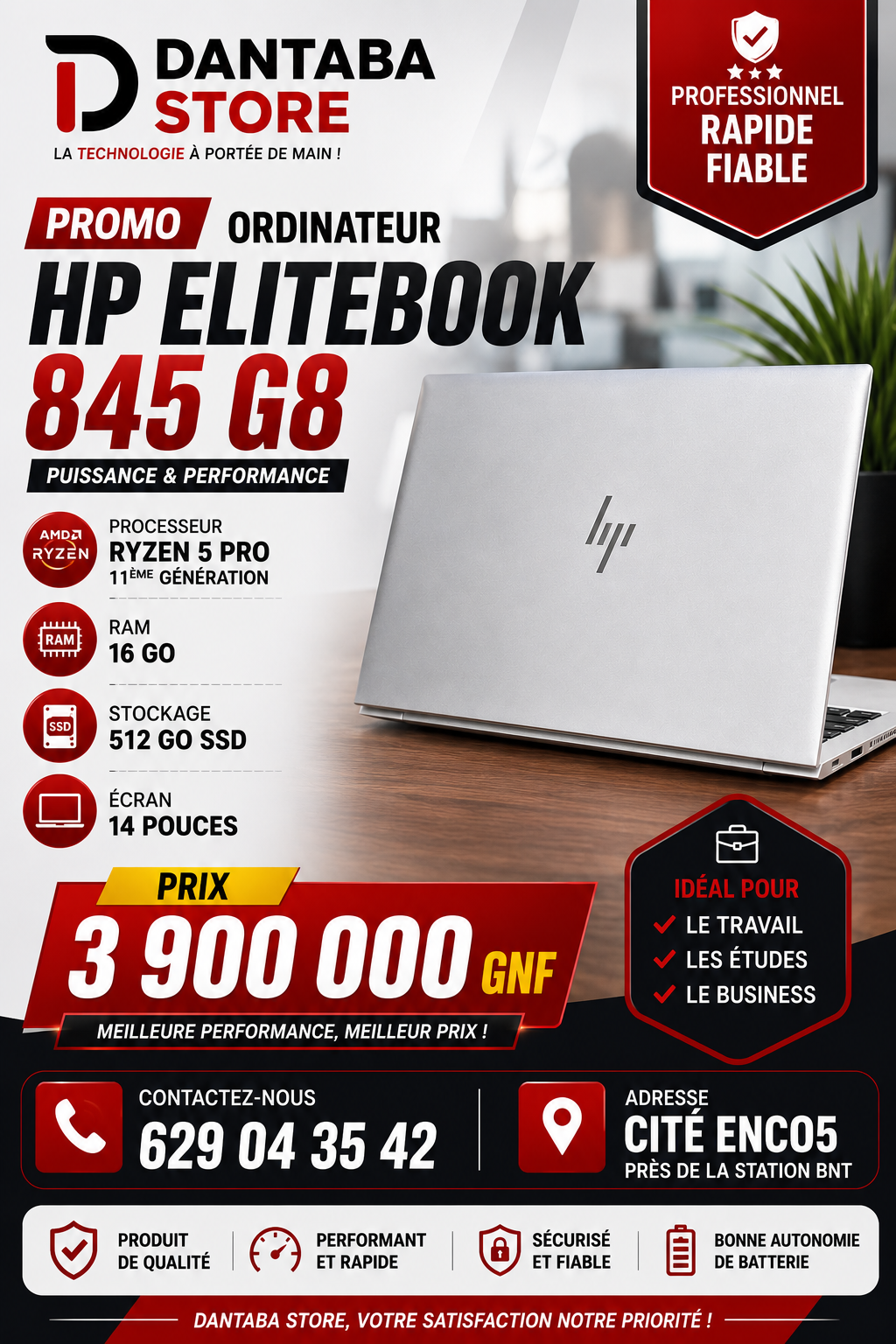Hp elitebook 845 ryzen 5 G8