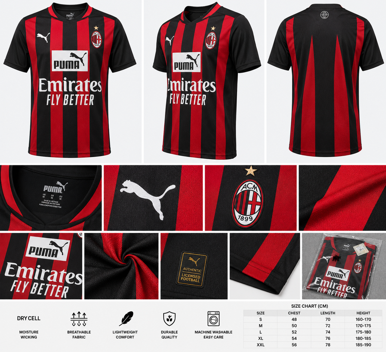 Maillot du club italien AC Milan