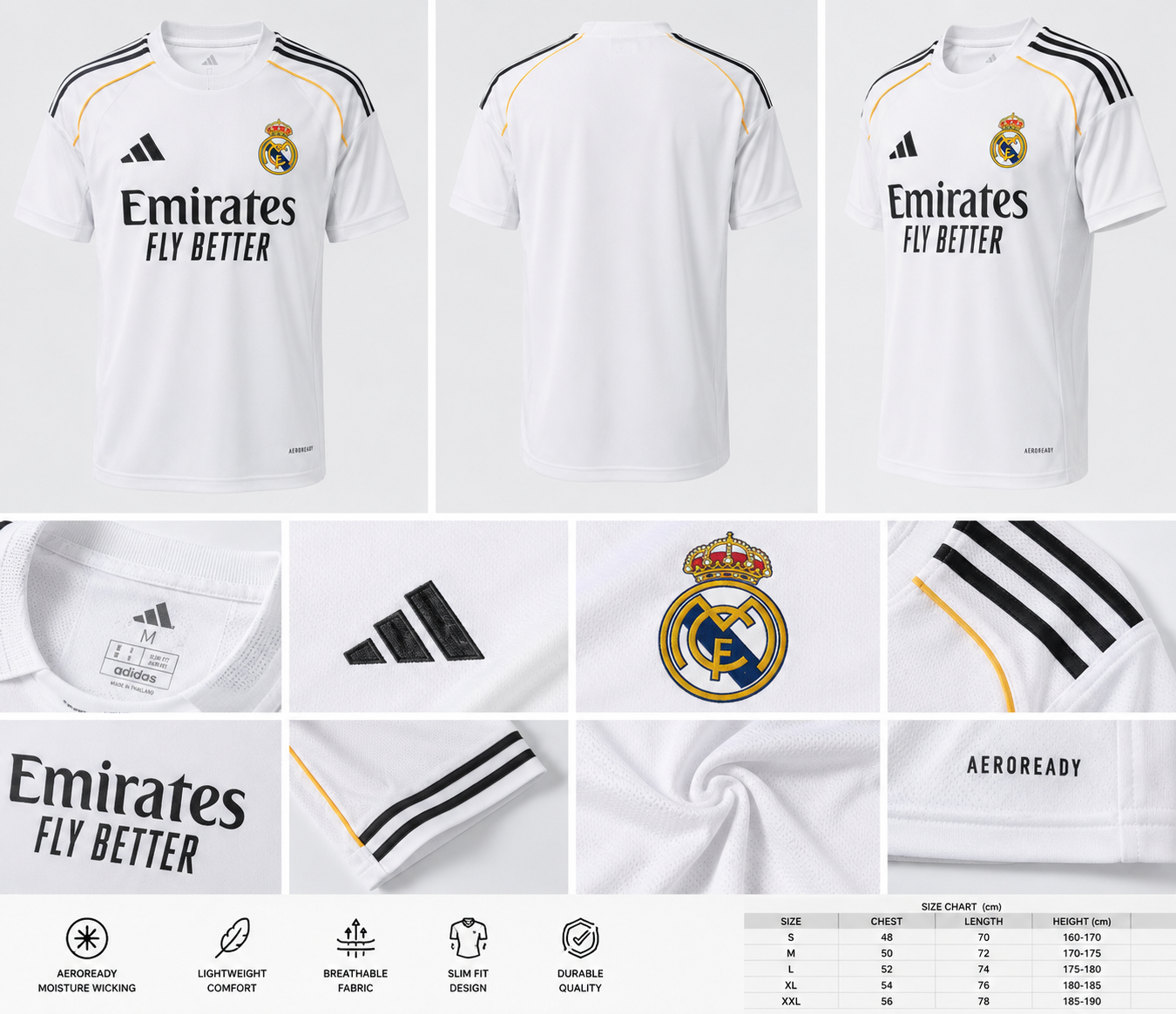 maillot de football du club espagnol Real Madrid CF