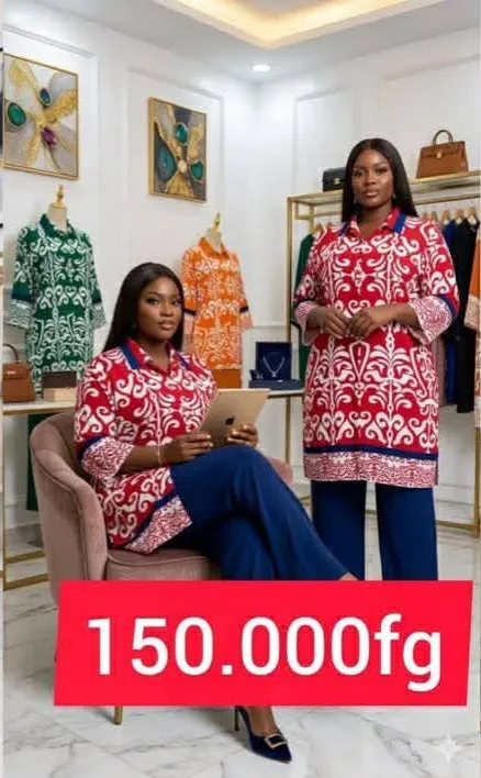 ensemble tunique africaine + pantalon (ou ensemble 2 pièces en wax / imprimé africain).
