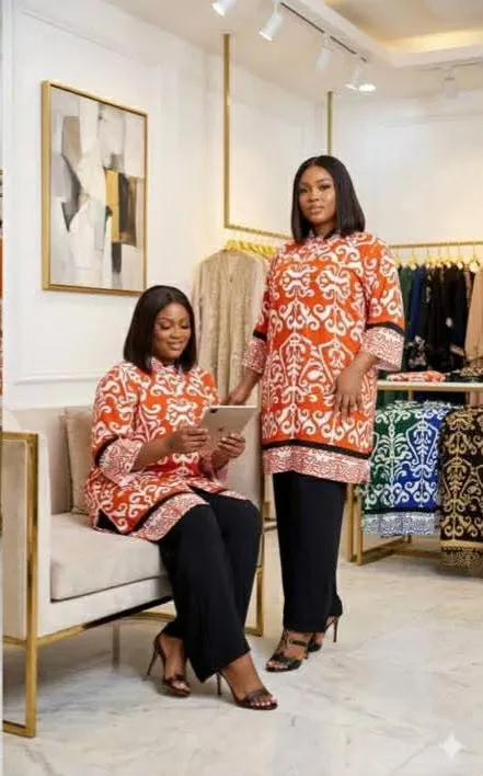 ensemble tunique africaine + pantalon (ou ensemble 2 pièces en wax / imprimé africain).