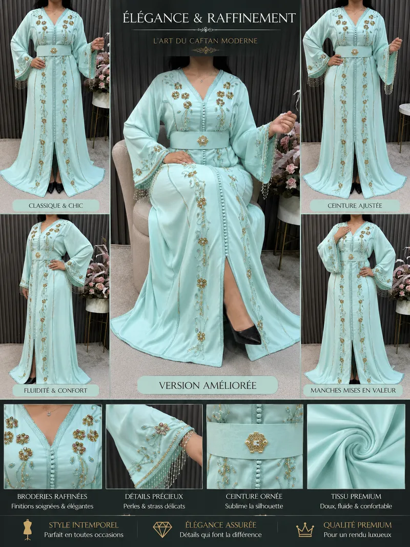 Caftan menthe impérial 