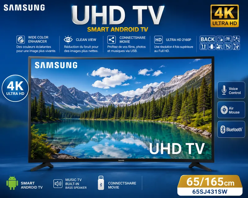 📺 Samsung UHD TV 65" Smart Android TV (165 cm)