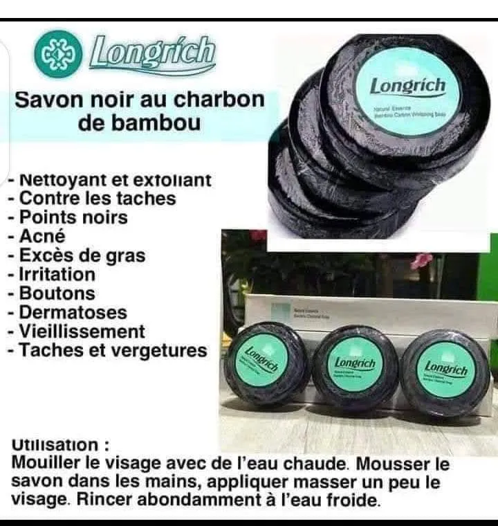 Savon noir au charbon de bambou longrich